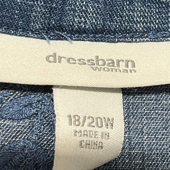 Dressbarn Womens Embroidered Denim Long Jacket 18/20W Artsy Bohemian Indie Folk - Picture 4 of 9